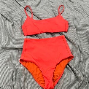 Left On Friday Vibrant Orange Swim Set Size Small